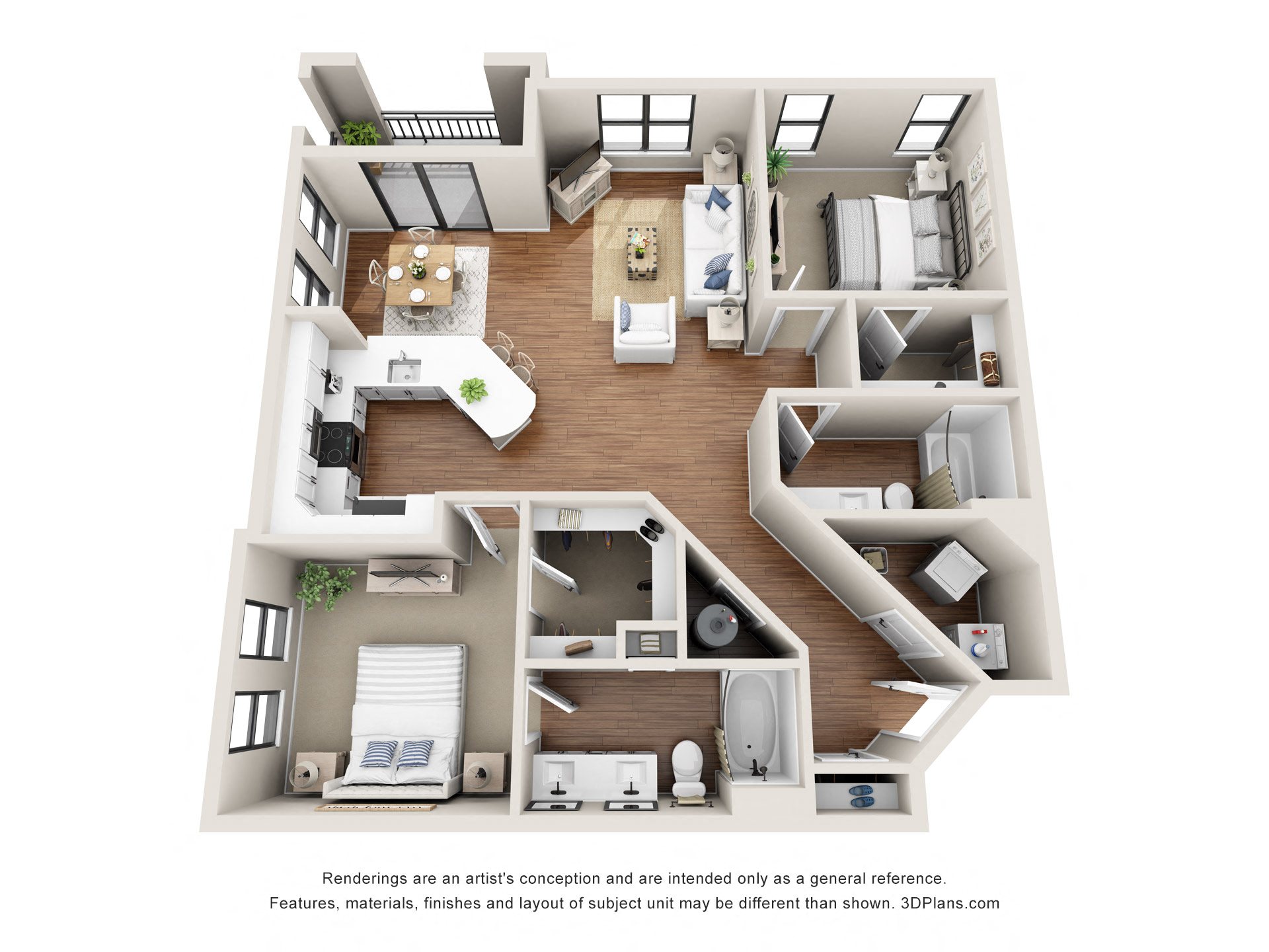 2 bedroom 2 bathroom B at 401 Oberlin, Raleigh, 27605